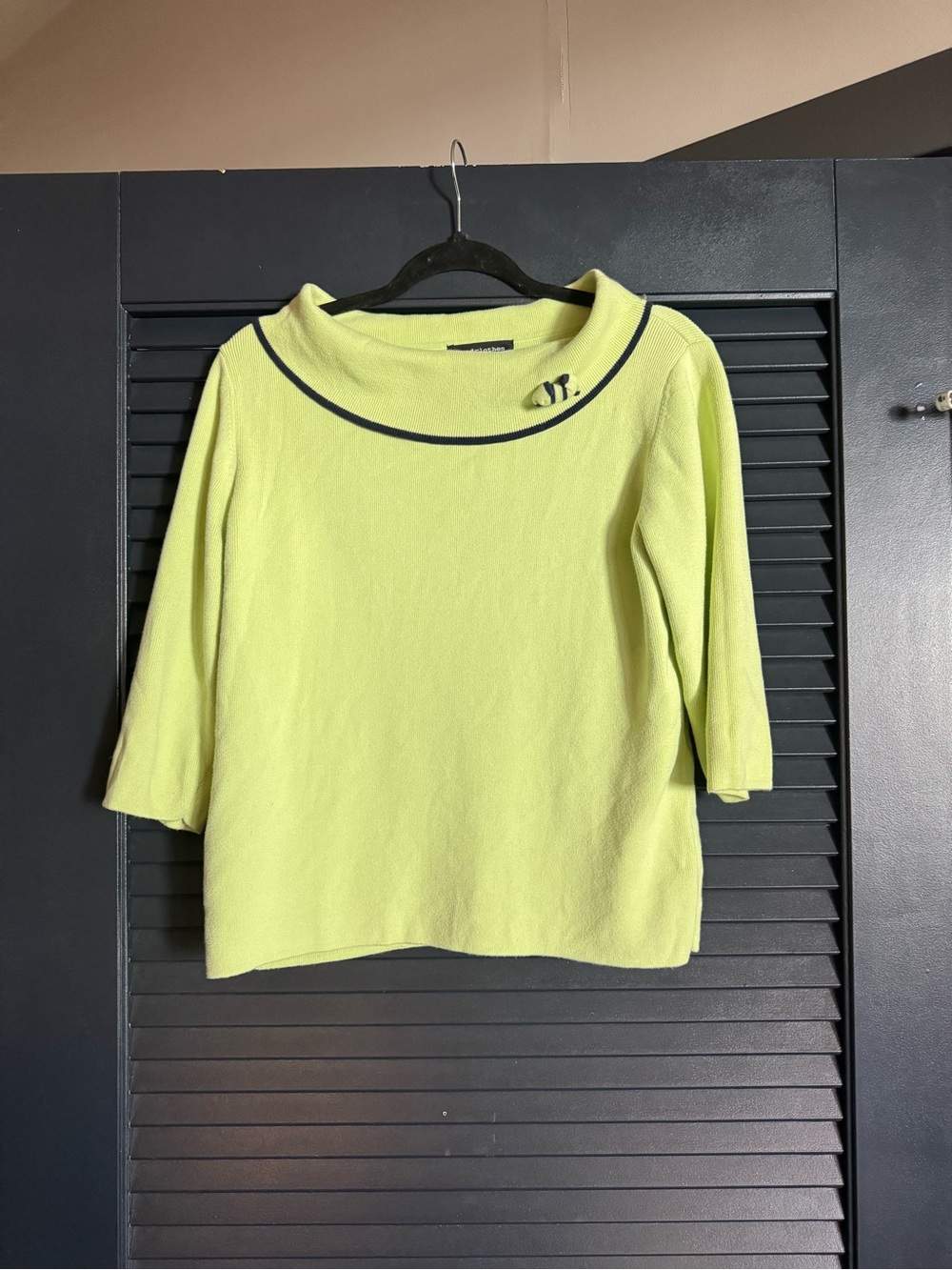 Good Clothes Australia Lime Green Cotton Boat Neck Sweater L